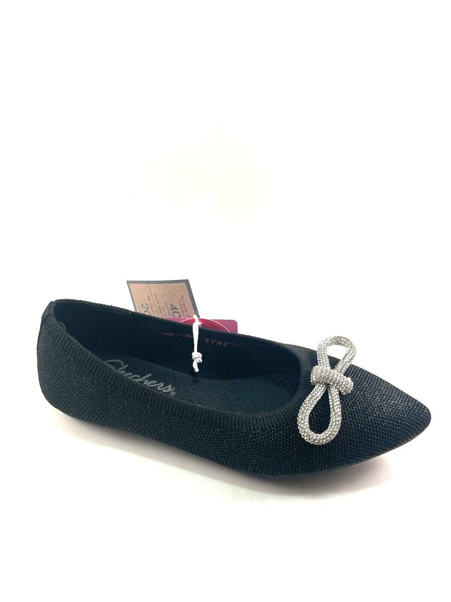 Skechers 158613 Embellished Memory Foam Slip On Flat Shoe