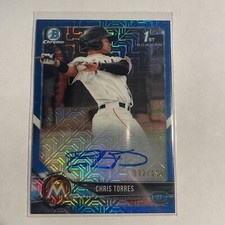 2018 Bowman Chrome #BCPA-CT Chris Torres /150 Auto Blue Mojo Refractor