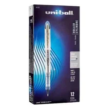 Uni-Ball Roller Cylindre Fluid, 12 Pens, Blue *DAMAGED PACKAGING*