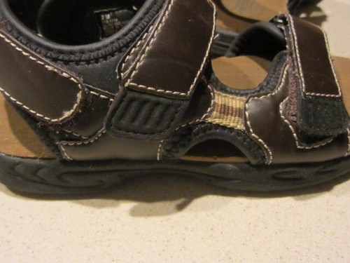 EUC Boys Size 2M Arizona Jean Co Sandals Brown Hook & Loop 012-1314 Excellent - Picture 13 of 13