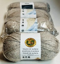Lion Brand Touch of Alpaca Acrylic/Alpaca Blend Yarn - 4 Skein Color Taupe 123