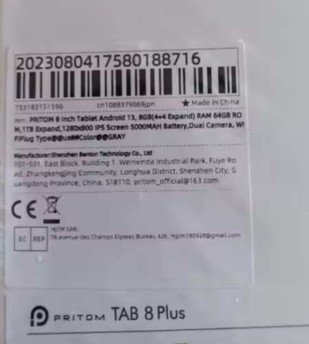 Pritom: Tab 8 - 8" HD Quad-Core 4GB RAM 64GB SSD Android™ 13 (New) - Picture 6 of 14