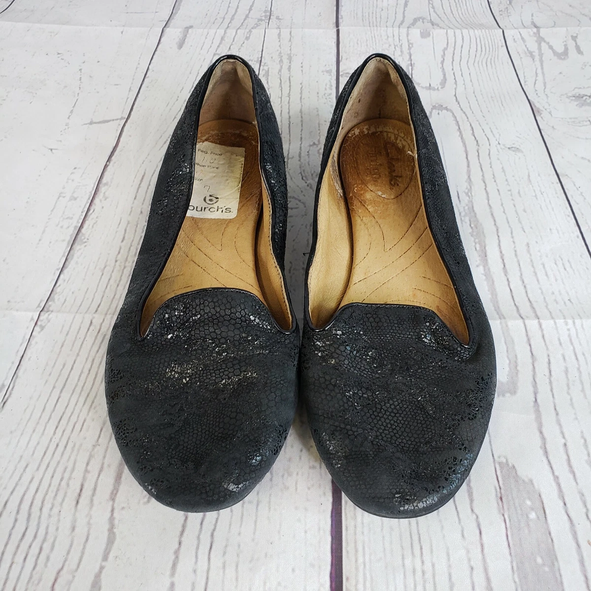 Clarks indigo sales black flats