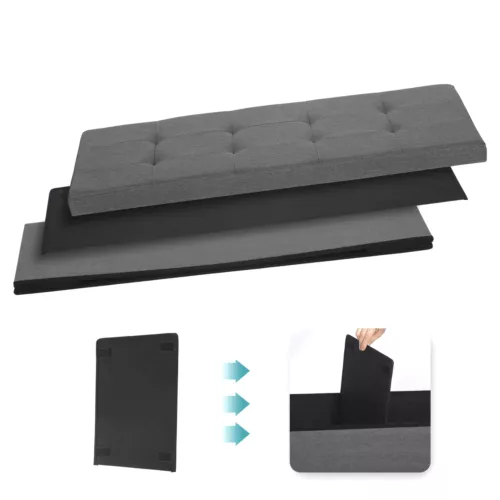 Folding Storage Ottoman Bench Foot Rest Foot Stool for Bedroom Entryway Indoor - Imagen 15 de 93