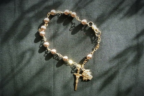 14KT Gold Rosary Bracelet - Rose Gold 