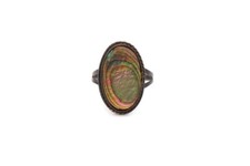 Vintage Sterling Silver 925 Abalone Ring Size 6