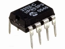 MCP3202 MCP3202-CI/P 2.7V Dual Channel 12-Bit A/D Converter with SPI