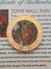 2013 Cook Islands $1 Coin Treasures Of Ancient Egypt WALL PAINTING Gold Plated