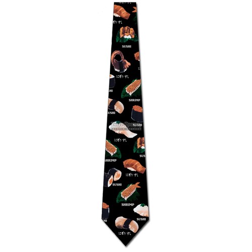 Food Ties Sushi Tie Men's Fish Neck Ties Japanese Tie eBay