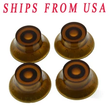 KAISH 4-Pack LP Amber Guitar Knobs Top Hat Knobs Bell Knobs Fits Les Paul