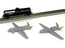 TWO Global Hawk UAV Models 7" - Perfect for Scenery on train layouts, dioramas