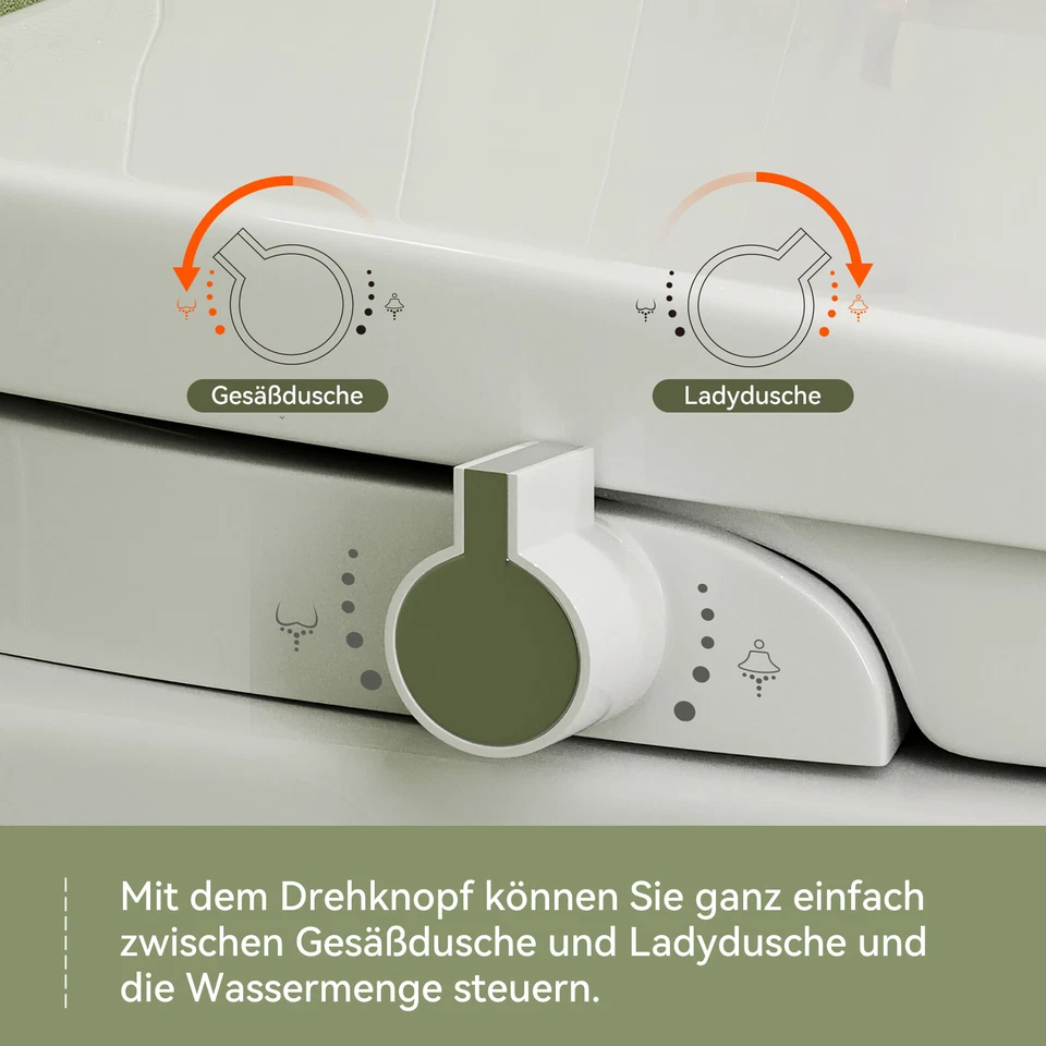 Coperchio WC doccia sedile abbassamento automatico alzata bidet taharet wc 2 modalità doccia - Immagine 4 di 4