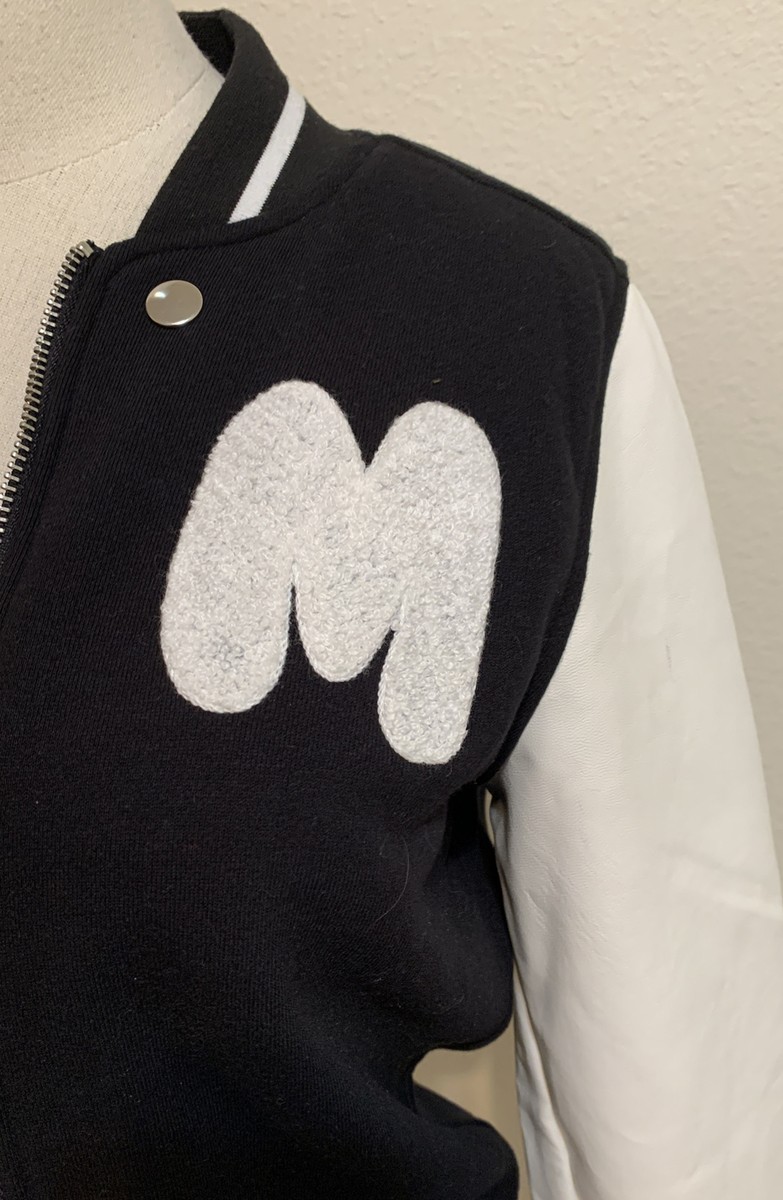 Spirit Marshmello Jacket Black White Logo Faux Leather Kid XL