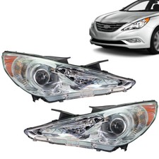 Left Right Pair Headlights For Hyundai Sonata 2011-2014 Halogen Projector Set