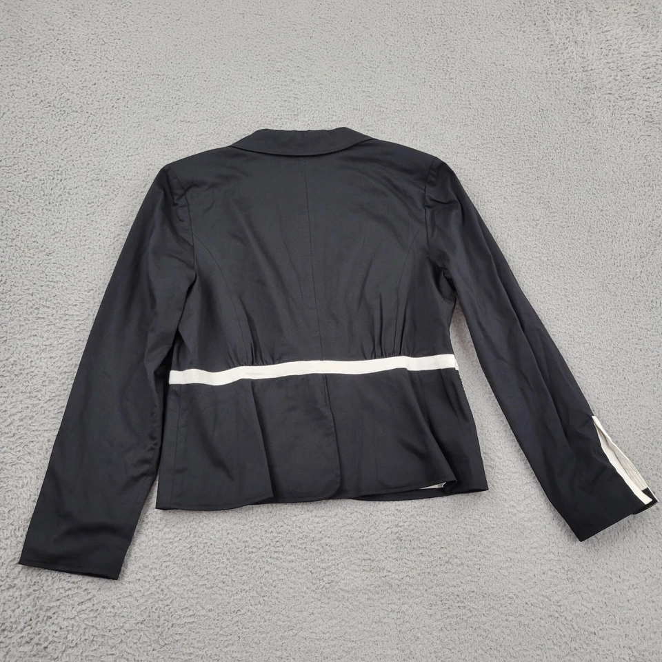 Blazer de seda August para mujer 14 negro con cinturón manga delantera abierta ventilación manga larga Foto 2 de 4