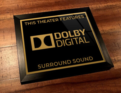 Framed 8'' x 10'' Home Theater / Cinema Sign - Dolby Digital (Original Logo)