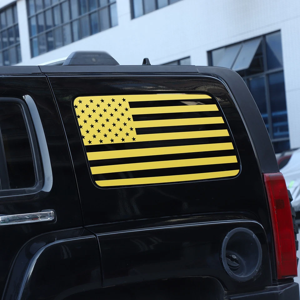 Vinilos calcomanías gráficas de vidrio para ventana de baúl bandera amarilla de Estados Unidos para Hummer H3 2005-10 Foto 2 de 4