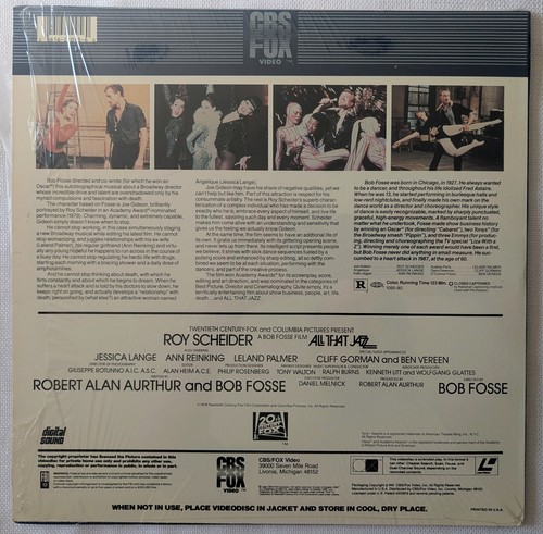 ALL THAT JAZZ 2-Laserdisc LD BOB FOSSE 1979 EX Condition ROY SCHEIDER LANGE - Picture 2 of 9