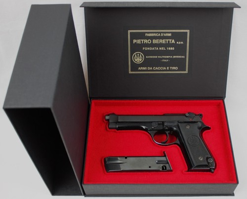 PISTOL GUN PRESENTATION CUSTOM DISPLAY CASE BOX for BERETTA mod. 92S 92SB 9mm - Picture 7 of 12