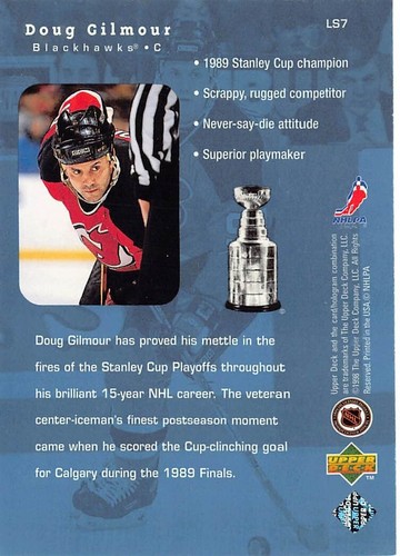 1998-99 Upper Deck Lord Stanley's Heroes #LS7 Doug Gilmour - Picture 2 of 2