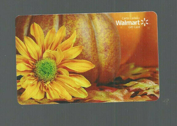 WALMART COLLECTABLE GIFT CARD PUMPKIN FLOWER BLOSSOM