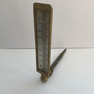 Vintage Philadelphia Phila Thermo Co Brass Steampunk Thermometer Boiler 180