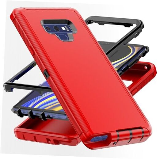 for Note 9 Case,Samsung Note 9 Case [Military Grade] 3 in 1 Full JQ-Black+Red