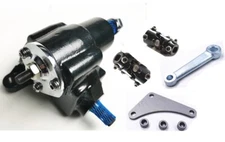 Vega Steering Gear Box Pitman Arm Mounting Bracket Kit w With 2 Black U Joint 