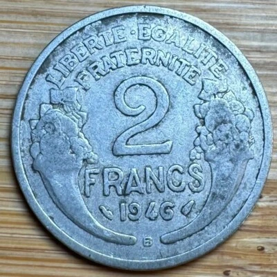 PIECE DE 2 FRANCS 1946 B ALUMINIUM (1235) - Photo 1/2