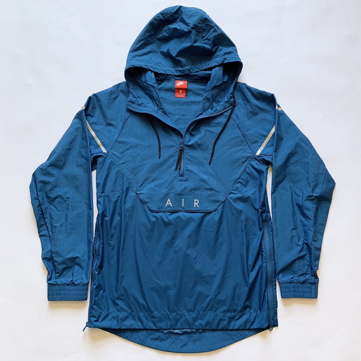 Nike Air Max Womens Pullover Windbreaker Running Jacket Blue Small