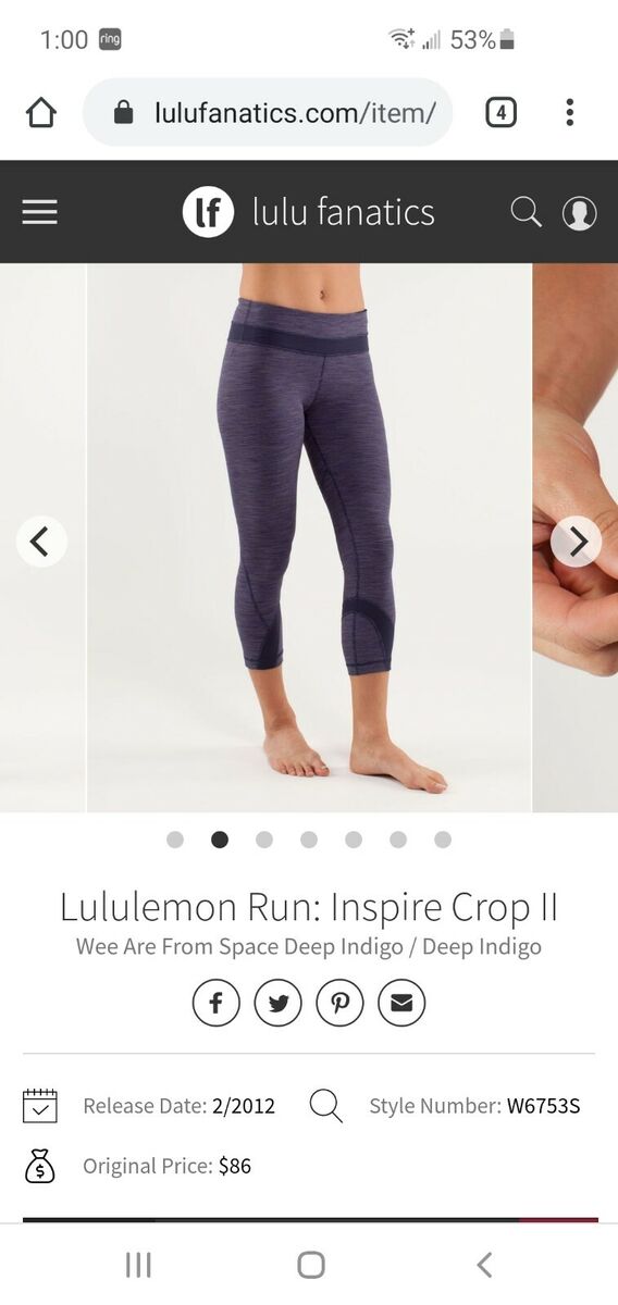Lululemon Run: Inspire Crop II - Black - lulu fanatics