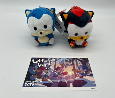 Sega Cooro Keychain Plush Set of 2 (Sonic & Shadow) + SEGA Store