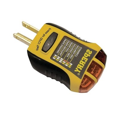 Durable Electric Circuit Testing Device GFCI Tester with Neon Lights Ergonomi...