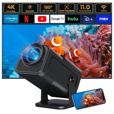XGODY 4K Projektor  Android Beamer Autofokus Native 1080P LED HeimkinoWiFi  HDMI