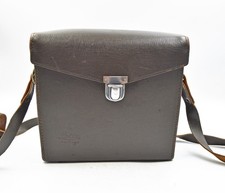 borsa combinata vintage in pelle marrone Leica Leitz Wetzlar.