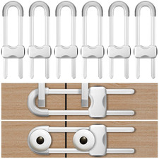 6PCS Cabinet Locks for Babies, Adjustable U-Shaped Child Safety Locks