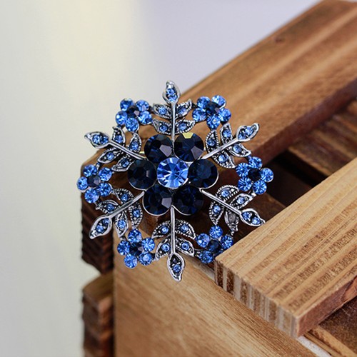 Broche Flor Cristal Estrás Copo de Nieve Broches Copo de Nieve Broche Prendedor - Imagen 7 de 11