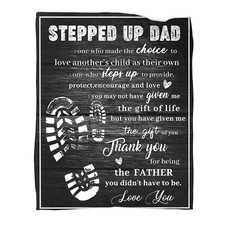Stepped Up Dad Blanket to My Bonus Dad Father Daddy Throws Gifts for Fathers ...