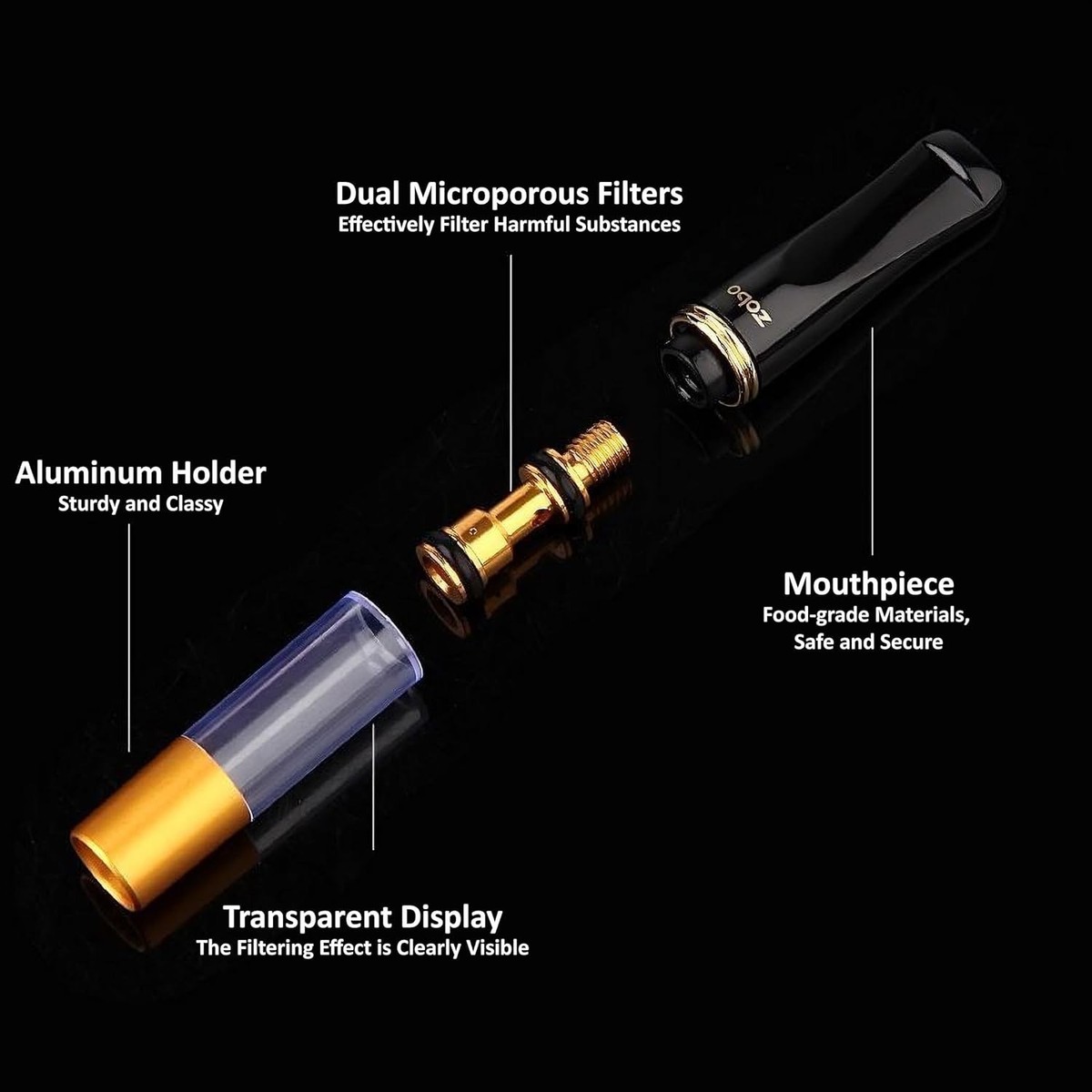 cigarette holder tar filter Cigarette Filter Holder Microporous Multi-Filtering to Reduce Tar and Smoke  S