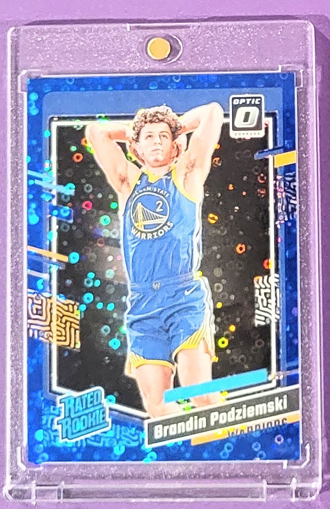 Brandin Podziemski 2023-24 Panini Donruss Optic Blue Disco Rated Rookie /49 RC