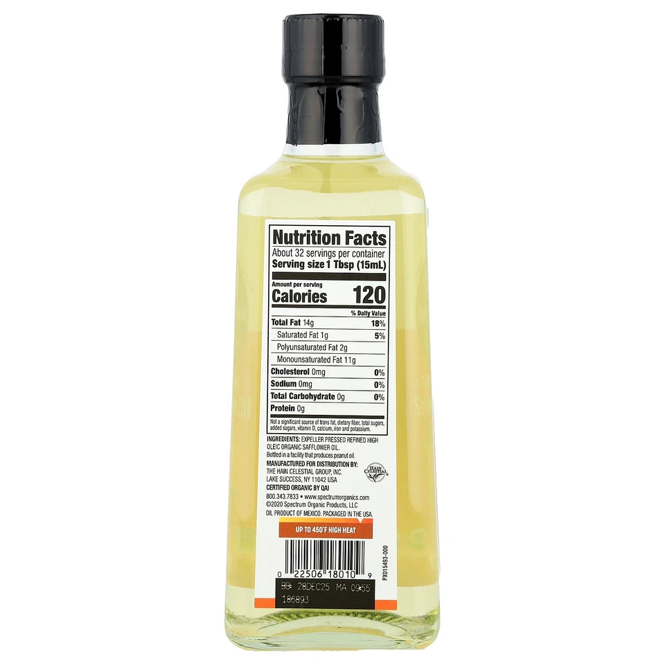 Organic Safflower Oil, Refined, 16 fl oz (473 ml) - Image 2 of 2