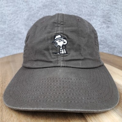 HUF Spike Hat Cap Strap Back Brown Logo Snoopy World Wide Skateboarding Mens