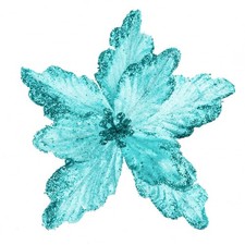 7Pcs Poinsettia Flowers Picks Artificial Glitter Poinsettia Flowers with Stem...