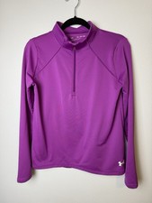 Girl's Under Armour 1/4 Zip Purple Loose Pullover Size YXL Extra Large