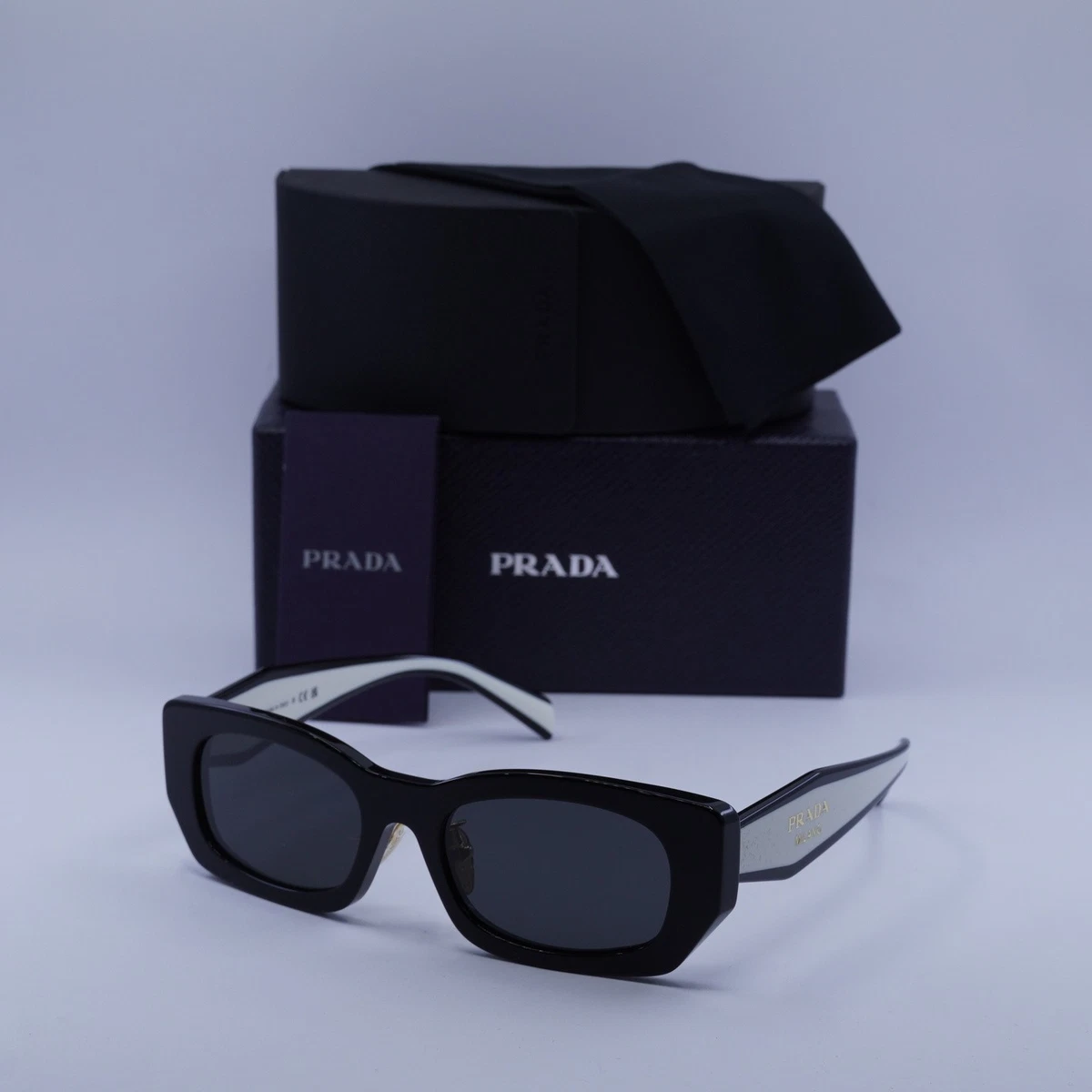 PRADA Black Oval Sunglasses for Women for sale | eBay