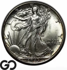 1943 Walking Liberty Half Dollar, Flashy Solid Gem BU++