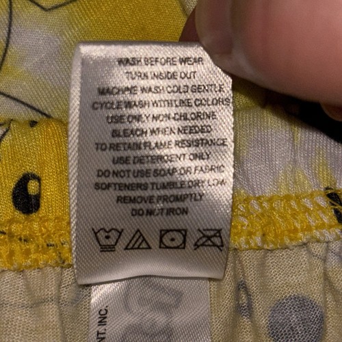 Pokemon Pajama Bottoms Kids Unisex Size S Pikachu Flame Resistant Pants Yellow - Picture 8 of 15