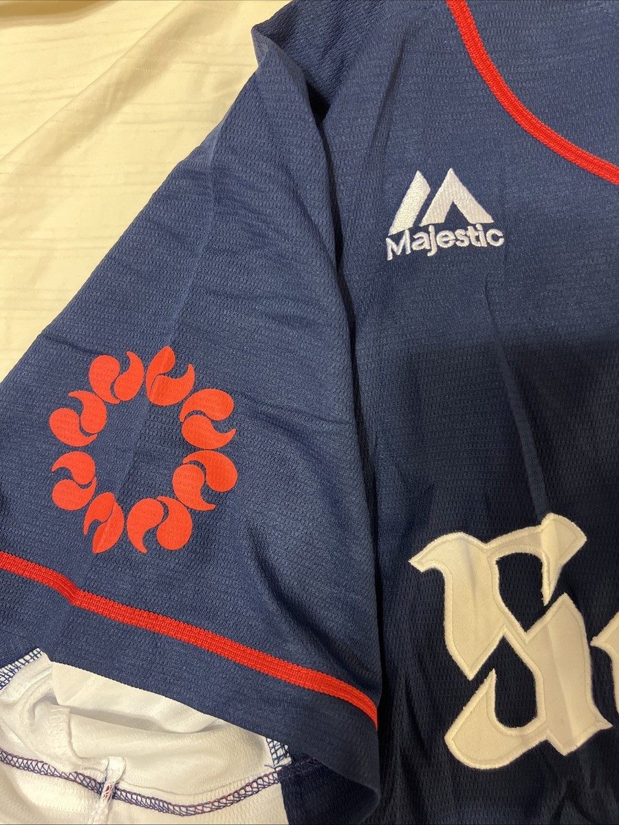New Majestic Japan TOKYO Seibu Lions Baseball Jersey Navy Blue