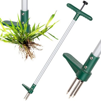 Walensee Weed Puller, Stand Up Weeder Hand Tool, Long Handle 3 Claws, Green
