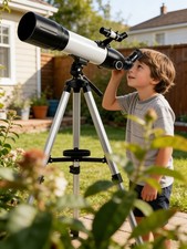 80mm Telescope for Adults Beginners,500mm Refractor w/Tripod,3 Eyepieces Adapter